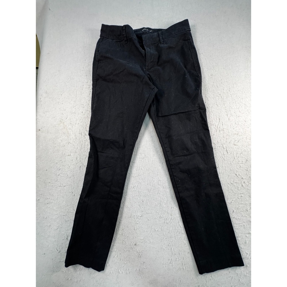 Old Navy Mid-Rise Pixie Ankle Chinos Pants Womens 4 Black Flat Front Zip Fly